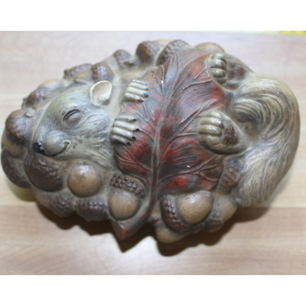 Provincial Mold Sleeping Squirrel Covered Dish.